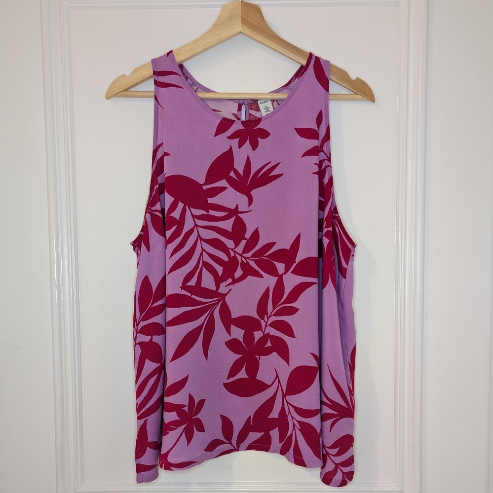 Old Navy Sleeveless Printed High-Neck
Purple Top